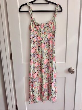 Zara Summer Floral Midi Dress Size XS